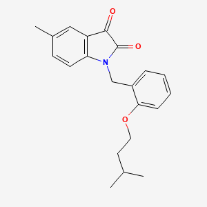 molecular formula C21H23NO3 B11409922 5-methyl-1-[2-(3-methylbutoxy)benzyl]-1H-indole-2,3-dione 