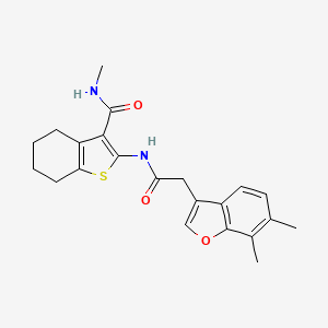 molecular formula C22H24N2O3S B11409955 2-{[(6,7-dimethyl-1-benzofuran-3-yl)acetyl]amino}-N-methyl-4,5,6,7-tetrahydro-1-benzothiophene-3-carboxamide 