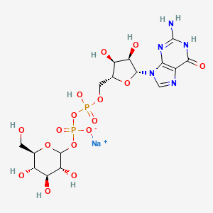 molecular formula C16H24N5NaO16P2 B1140996 Sodium;[[(2R,3S,4R,5R)-5-(2-amino-6-oxo-1H-purin-9-yl)-3,4-dihydroxyoxolan-2-yl]methoxy-hydroxyphosphoryl] [(3R,4S,5S,6R)-3,4,5-trihydroxy-6-(hydroxymethyl)oxan-2-yl] phosphate CAS No. 103301-72-0