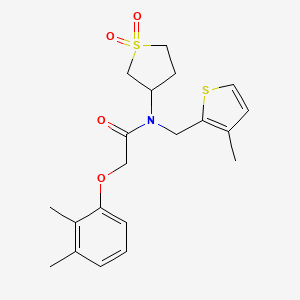 molecular formula C20H25NO4S2 B11409960 2-(2,3-dimethylphenoxy)-N-(1,1-dioxidotetrahydrothiophen-3-yl)-N-[(3-methylthiophen-2-yl)methyl]acetamide 