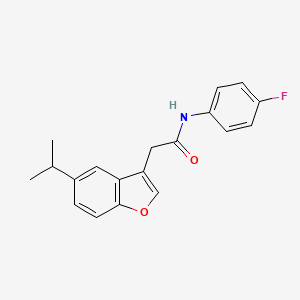 molecular formula C19H18FNO2 B11409961 N-(4-fluorophenyl)-2-[5-(propan-2-yl)-1-benzofuran-3-yl]acetamide 