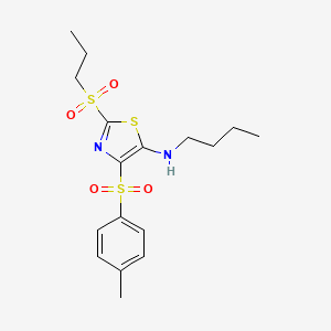 molecular formula C17H24N2O4S3 B11409976 N-butyl-4-[(4-methylphenyl)sulfonyl]-2-(propylsulfonyl)-1,3-thiazol-5-amine 