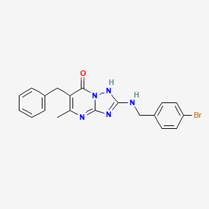 molecular formula C20H18BrN5O B11409984 6-Benzyl-2-{[(4-bromophenyl)methyl]amino}-5-methyl-4H,7H-[1,2,4]triazolo[1,5-A]pyrimidin-7-one 