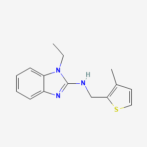 molecular formula C15H17N3S B11409989 1-ethyl-N-[(3-methylthiophen-2-yl)methyl]-1H-benzimidazol-2-amine 