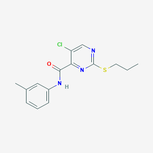 molecular formula C15H16ClN3OS B11410003 5-chloro-N-(3-methylphenyl)-2-(propylsulfanyl)pyrimidine-4-carboxamide 