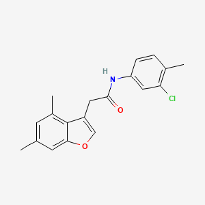 molecular formula C19H18ClNO2 B11410021 N-(3-chloro-4-methylphenyl)-2-(4,6-dimethyl-1-benzofuran-3-yl)acetamide 