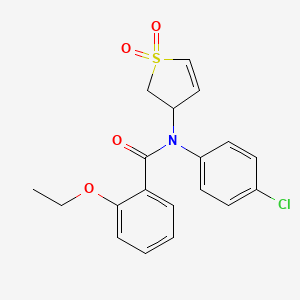 molecular formula C19H18ClNO4S B11410036 N-(4-chlorophenyl)-N-(1,1-dioxido-2,3-dihydrothiophen-3-yl)-2-ethoxybenzamide 