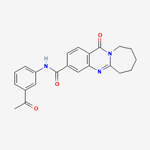 molecular formula C22H21N3O3 B11410049 N-(3-acetylphenyl)-12-oxo-7,8,9,10-tetrahydro-6H-azepino[2,1-b]quinazoline-3-carboxamide 