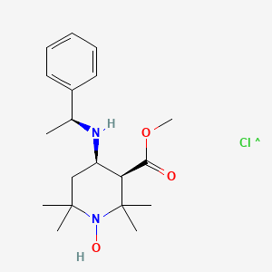 molecular formula C₁₉H₃₀ClN₂O₃ B1141005 (3R,4R)-4-[(1S)-Phenylethylamino-3-methoxycarbonyl]-2,2,6,6-tetramethylpiperidine-1-oxyl Hydrochloride CAS No. 583827-08-1