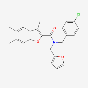 N-(4-chlorobenzyl)-N-(furan-2-ylmethyl)-3,5,6-trimethyl-1-benzofuran-2-carboxamide