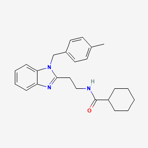 molecular formula C24H29N3O B11410074 N-{2-[1-(4-methylbenzyl)-1H-benzimidazol-2-yl]ethyl}cyclohexanecarboxamide 