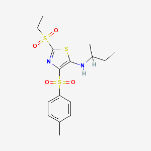 N-(butan-2-yl)-2-(ethylsulfonyl)-4-[(4-methylphenyl)sulfonyl]-1,3-thiazol-5-amine