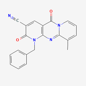 7-benzyl-11-methyl-2,6-dioxo-1,7,9-triazatricyclo[8.4.0.03,8]tetradeca-3(8),4,9,11,13-pentaene-5-carbonitrile