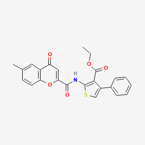 molecular formula C24H19NO5S B11410140 ethyl 2-{[(6-methyl-4-oxo-4H-chromen-2-yl)carbonyl]amino}-4-phenylthiophene-3-carboxylate 