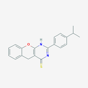 molecular formula C20H18N2OS B11410188 2-(4-isopropylphenyl)-3H-chromeno[2,3-d]pyrimidine-4(5H)-thione 