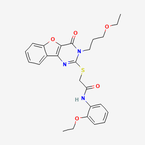 N-(2-ethoxyphenyl)-2-{[3-(3-ethoxypropyl)-4-oxo-3,4-dihydro[1]benzofuro[3,2-d]pyrimidin-2-yl]sulfanyl}acetamide