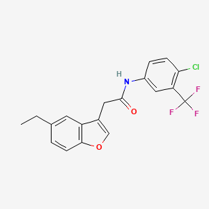 N-[4-chloro-3-(trifluoromethyl)phenyl]-2-(5-ethyl-1-benzofuran-3-yl)acetamide