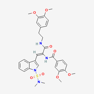 (2Z)-N-[2-(3,4-Dimethoxyphenyl)ethyl]-2-[(3,4-dimethoxyphenyl)formamido]-3-[1-(dimethylsulfamoyl)-1H-indol-3-YL]prop-2-enamide