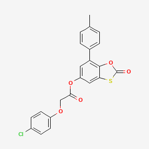 molecular formula C22H15ClO5S B11410265 7-(4-Methylphenyl)-2-oxo-1,3-benzoxathiol-5-yl (4-chlorophenoxy)acetate 