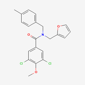 molecular formula C21H19Cl2NO3 B11410278 3,5-dichloro-N-(furan-2-ylmethyl)-4-methoxy-N-(4-methylbenzyl)benzamide 