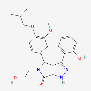 molecular formula C24H27N3O5 B11410286 5-(2-hydroxyethyl)-3-(2-hydroxyphenyl)-4-[3-methoxy-4-(2-methylpropoxy)phenyl]-4,5-dihydropyrrolo[3,4-c]pyrazol-6(1H)-one 