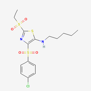 4-((4-chlorophenyl)sulfonyl)-2-(ethylsulfonyl)-N-pentylthiazol-5-amine