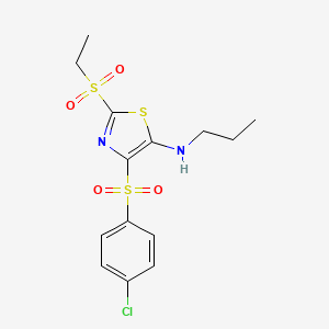 4-(4-chlorobenzenesulfonyl)-2-(ethanesulfonyl)-N-propyl-1,3-thiazol-5-amine