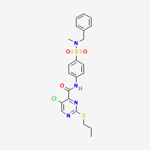 molecular formula C22H23ClN4O3S2 B11410307 N-{4-[benzyl(methyl)sulfamoyl]phenyl}-5-chloro-2-(propylsulfanyl)pyrimidine-4-carboxamide 