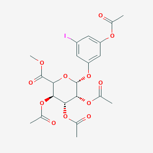 molecular formula C₂₁H₂₃IO₁₂ B1141032 3-(乙酰氧基)-5-碘苯酚-2',3',4'-三-O-乙酰基-β-D-葡萄糖醛酸甲酯 CAS No. 490028-21-2