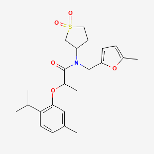 N-(1,1-dioxidotetrahydrothiophen-3-yl)-N-[(5-methylfuran-2-yl)methyl]-2-[5-methyl-2-(propan-2-yl)phenoxy]propanamide