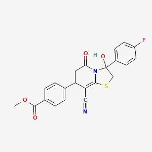 methyl 4-[8-cyano-3-(4-fluorophenyl)-3-hydroxy-5-oxo-2,3,6,7-tetrahydro-5H-[1,3]thiazolo[3,2-a]pyridin-7-yl]benzoate