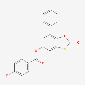 molecular formula C20H11FO4S B11410357 2-Oxo-7-phenyl-1,3-benzoxathiol-5-yl 4-fluorobenzoate 