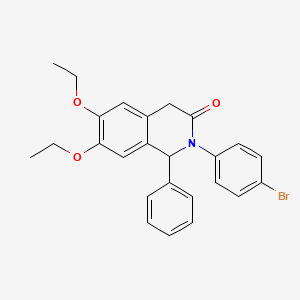 molecular formula C25H24BrNO3 B11410367 2-(4-bromophenyl)-6,7-diethoxy-1-phenyl-1,4-dihydroisoquinolin-3(2H)-one 