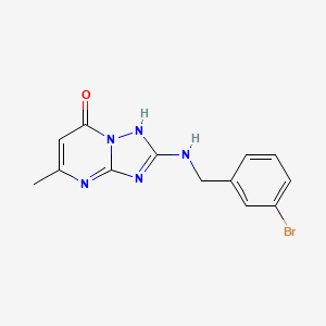 molecular formula C13H12BrN5O B11410377 2-[(3-Bromobenzyl)amino]-5-methyl[1,2,4]triazolo[1,5-a]pyrimidin-7-ol 