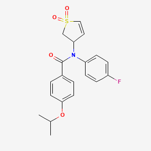 molecular formula C20H20FNO4S B11410389 N-(1,1-dioxido-2,3-dihydrothiophen-3-yl)-N-(4-fluorophenyl)-4-isopropoxybenzamide 