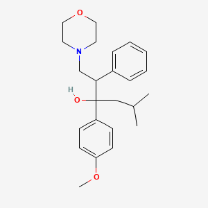 molecular formula C24H33NO3 B11410400 3-(4-Methoxyphenyl)-5-methyl-1-(morpholin-4-yl)-2-phenylhexan-3-ol 