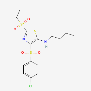 N-butyl-4-(4-chlorobenzenesulfonyl)-2-(ethanesulfonyl)-1,3-thiazol-5-amine