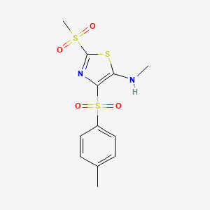 molecular formula C12H14N2O4S3 B11410437 N-methyl-2-(methylsulfonyl)-4-tosylthiazol-5-amine 