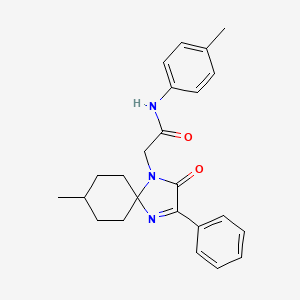 molecular formula C24H27N3O2 B11410469 2-(8-methyl-2-oxo-3-phenyl-1,4-diazaspiro[4.5]dec-3-en-1-yl)-N-(4-methylphenyl)acetamide 