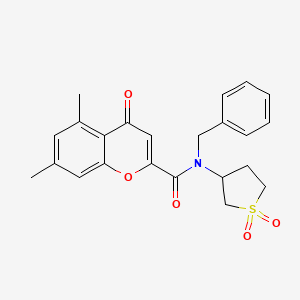 N-benzyl-N-(1,1-dioxidotetrahydrothiophen-3-yl)-5,7-dimethyl-4-oxo-4H-chromene-2-carboxamide