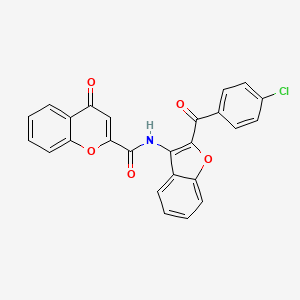 molecular formula C25H14ClNO5 B11410527 N-[2-(4-chlorobenzoyl)-1-benzofuran-3-yl]-4-oxo-4H-chromene-2-carboxamide 