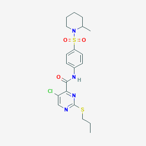 5-chloro-N-{4-[(2-methylpiperidin-1-yl)sulfonyl]phenyl}-2-(propylsulfanyl)pyrimidine-4-carboxamide