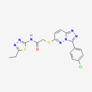 2-((3-(4-chlorophenyl)-[1,2,4]triazolo[4,3-b]pyridazin-6-yl)thio)-N-(5-ethyl-1,3,4-thiadiazol-2-yl)acetamide