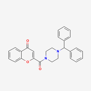 molecular formula C27H24N2O3 B11410541 2-{[4-(diphenylmethyl)piperazin-1-yl]carbonyl}-4H-chromen-4-one 