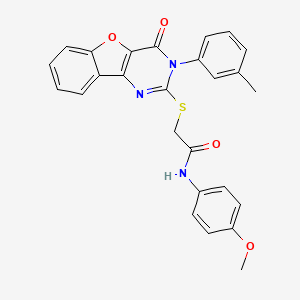 N-(4-methoxyphenyl)-2-{[3-(3-methylphenyl)-4-oxo-3,4-dihydro[1]benzofuro[3,2-d]pyrimidin-2-yl]sulfanyl}acetamide