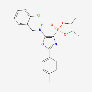 molecular formula C21H24ClN2O4P B11410567 Diethyl (5-{[(2-chlorophenyl)methyl]amino}-2-(4-methylphenyl)-1,3-oxazol-4-YL)phosphonate 