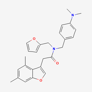 N-[4-(dimethylamino)benzyl]-2-(4,6-dimethyl-1-benzofuran-3-yl)-N-(furan-2-ylmethyl)acetamide