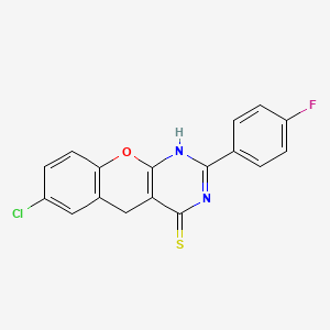 7-Chloro-2-(4-fluorophenyl)-3H,4H,5H-chromeno[2,3-D]pyrimidine-4-thione