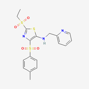 2-(ethylsulfonyl)-4-[(4-methylphenyl)sulfonyl]-N-(pyridin-2-ylmethyl)-1,3-thiazol-5-amine