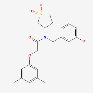 molecular formula C21H24FNO4S B11410622 2-(3,5-dimethylphenoxy)-N-(1,1-dioxidotetrahydrothiophen-3-yl)-N-(3-fluorobenzyl)acetamide 